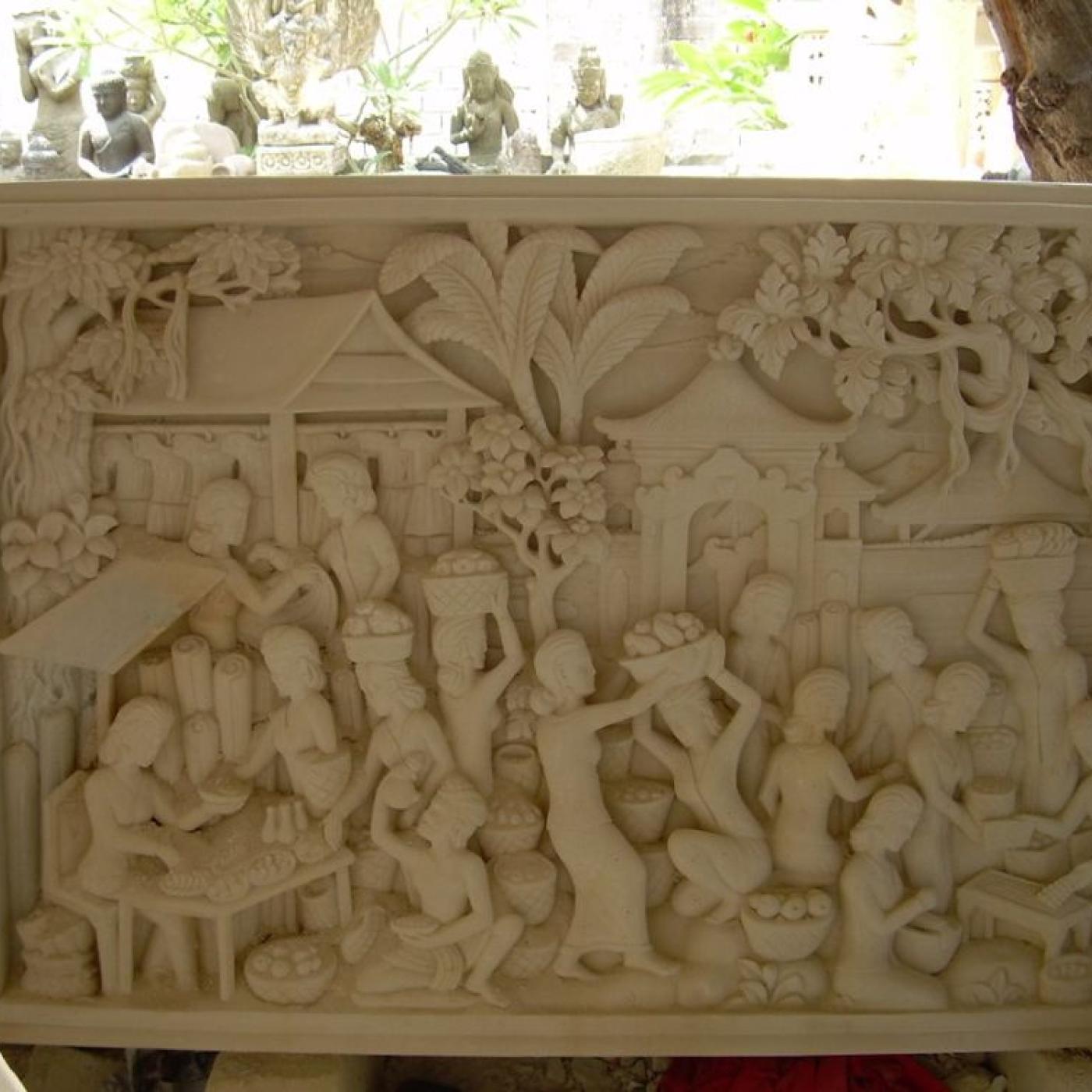 Deep Stacked Stone Wall Panel | Bali Carving