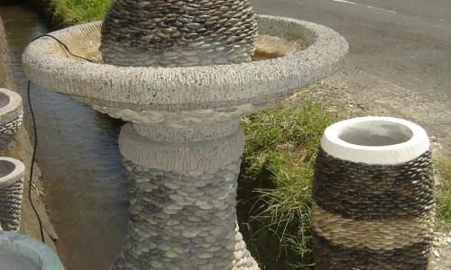 Stacked Stone Planter Pot