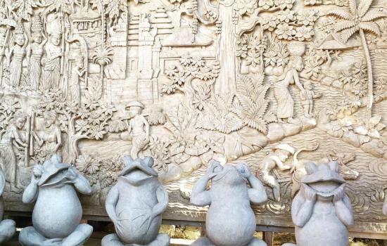 Bali Frog Stone Carving