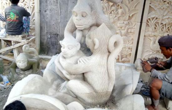 Bali Stone Monkey Statues For Sale